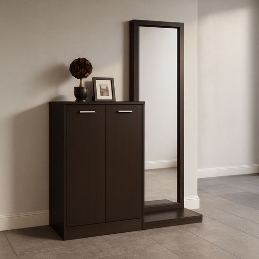 Shoe cabinet 180 x 80 x 40 cm - brown - AZ111318