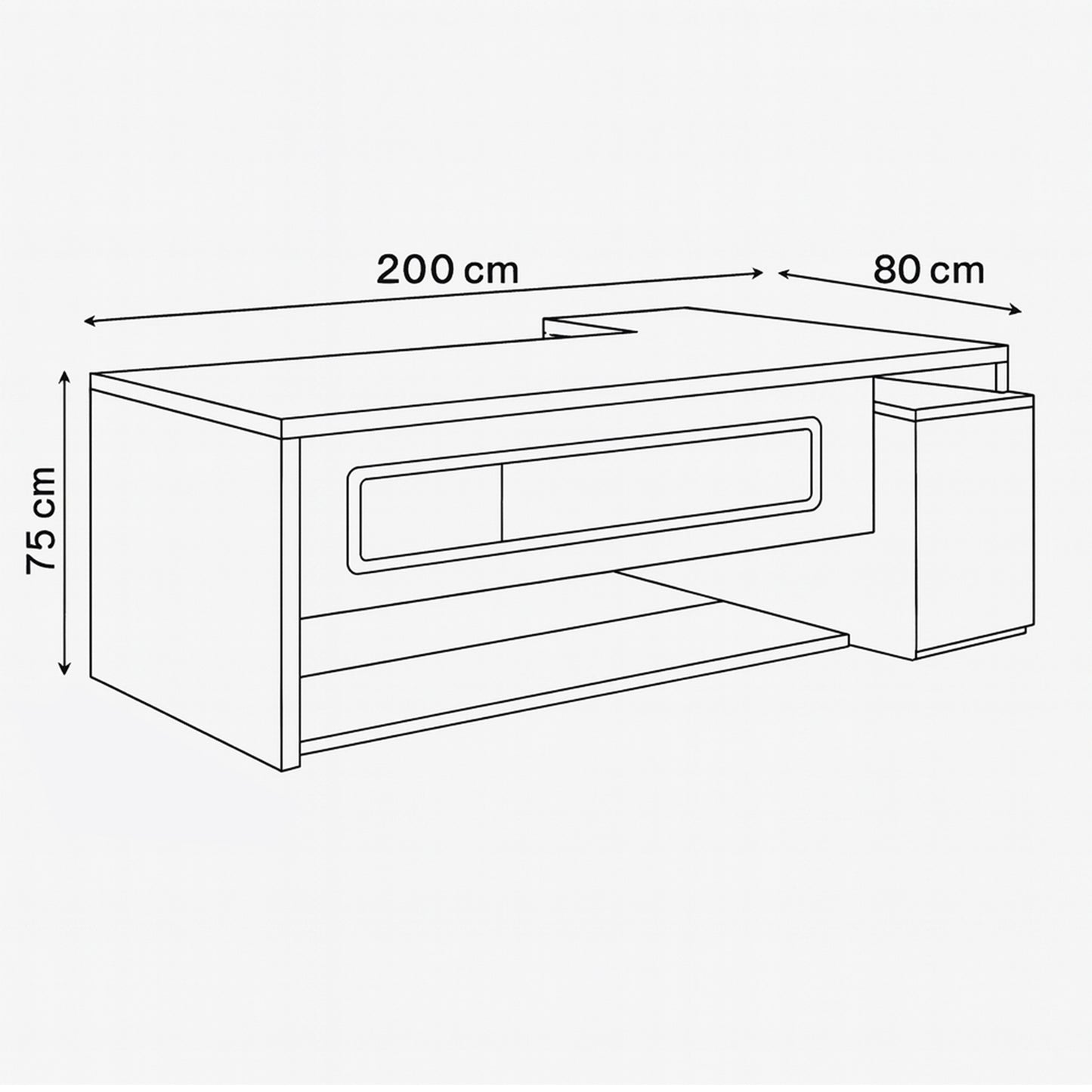 Manager's Desk 75*200*80 CM - Wooden - AZ12045