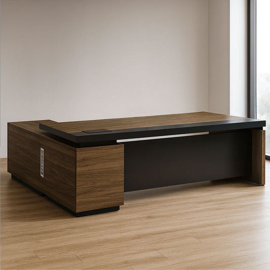 مكتب 220×160×75 سم + سايد – بني وأسود – AZ1219