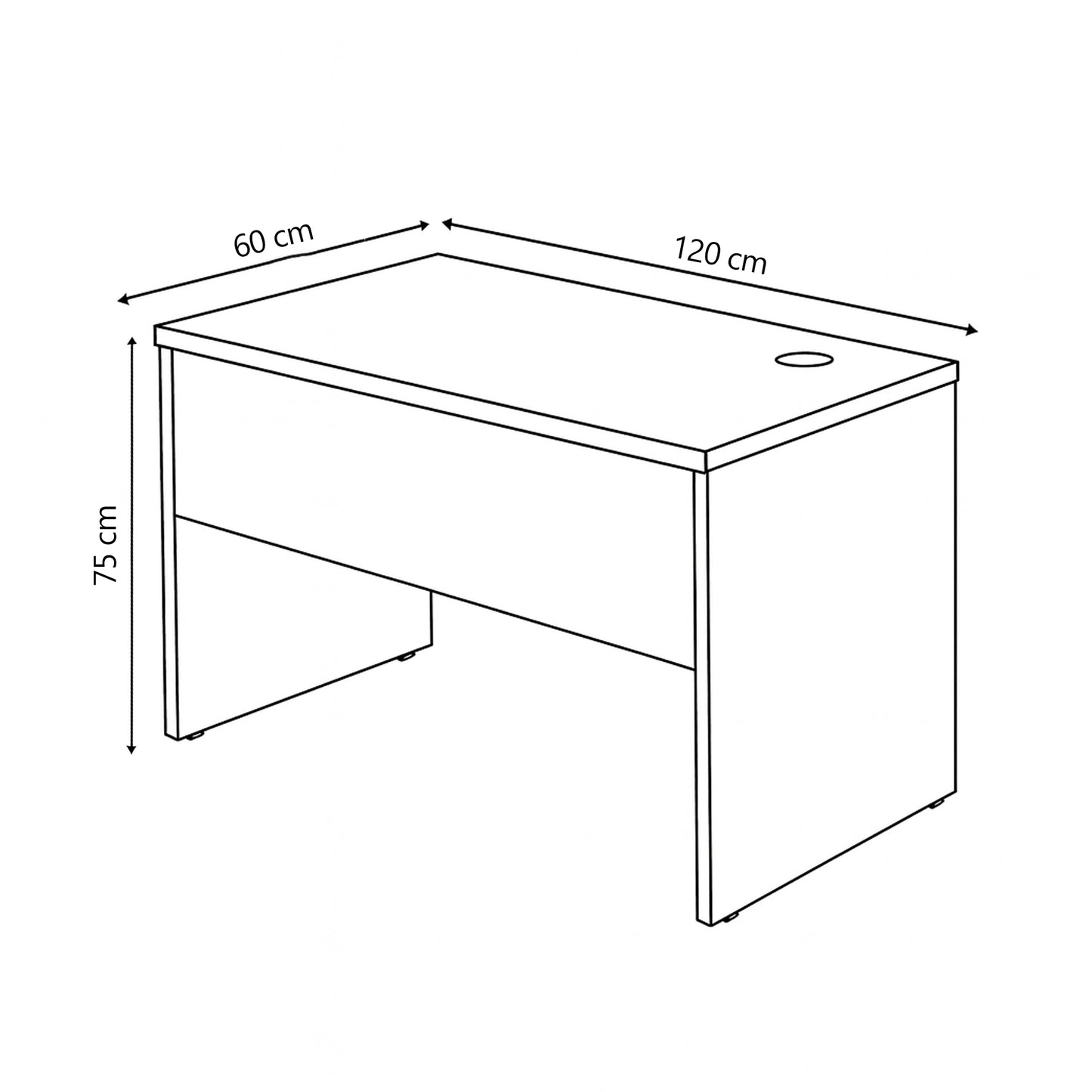 Desk 120*60*75 CM - Brown - AZ1241
