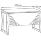 Desk 120 x 60 x 75 CM - Wooden and Black - AZ1260