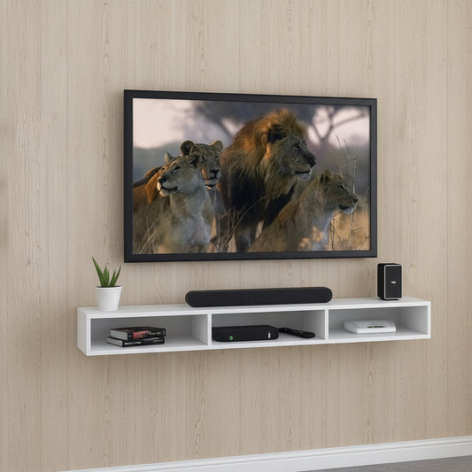 طاولة تلفزيون 90 × 25 × 15 سم – أبيض – AZ3002