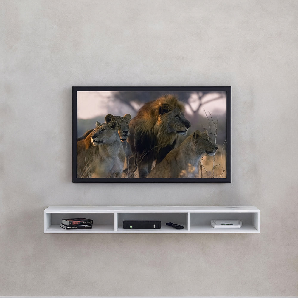 طاولة تلفزيون 90 × 25 × 15 سم – أبيض – AZ3002