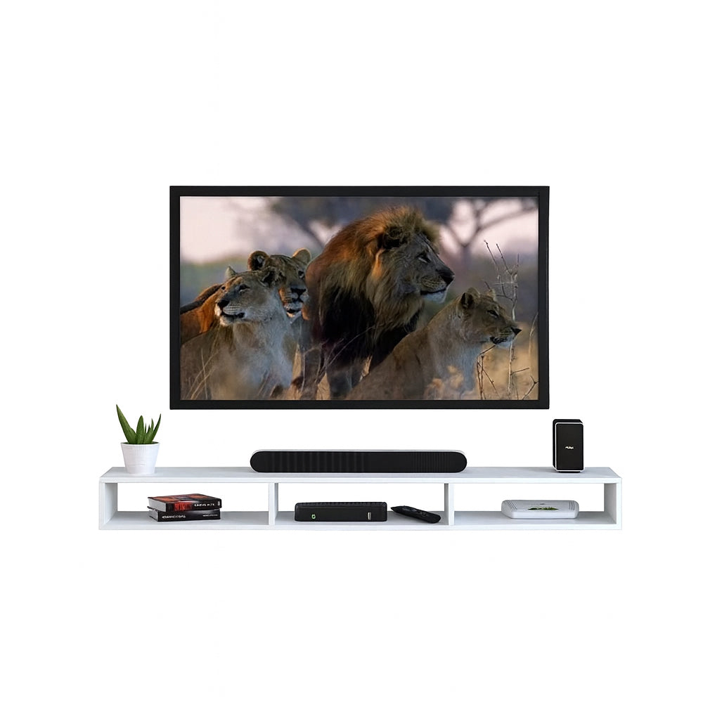 طاولة تلفزيون 90 × 25 × 15 سم – أبيض – AZ3002