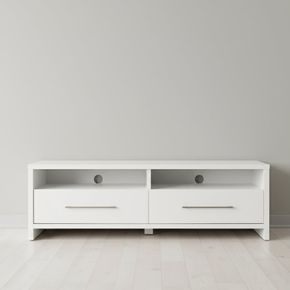 طاولة تلفزيون، 100 × 30 × 45 سم – أبيض – AZ30029