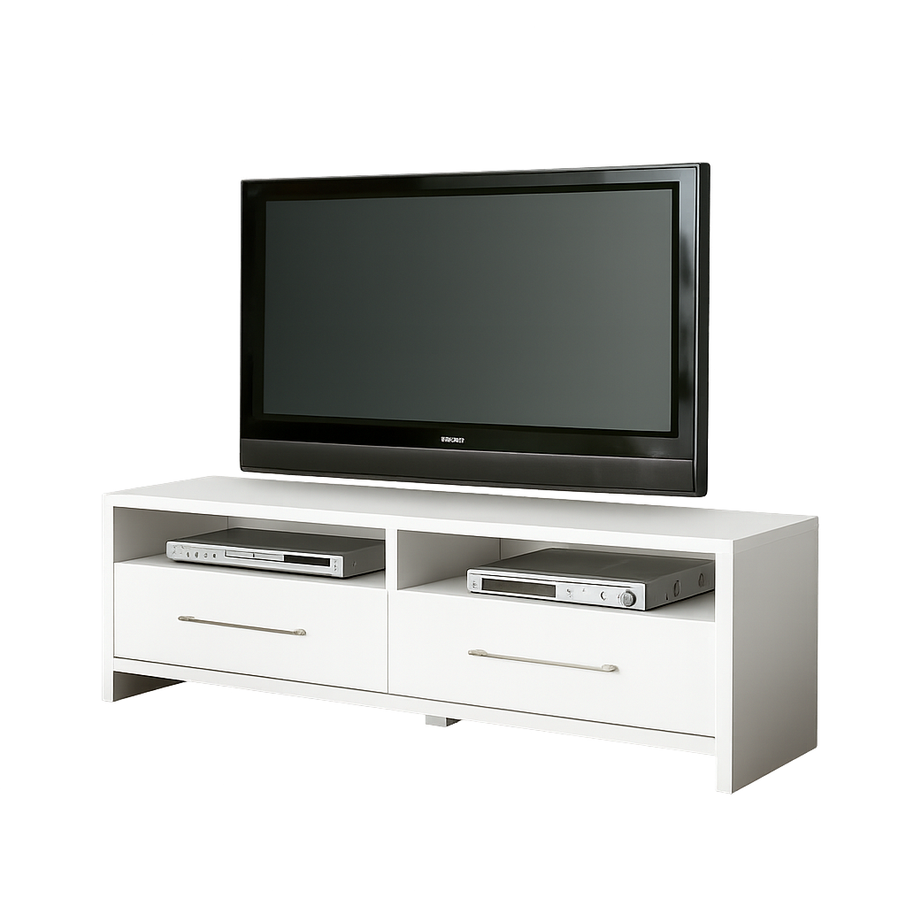 طاولة تلفزيون، 100 × 30 × 45 سم – أبيض – AZ30029