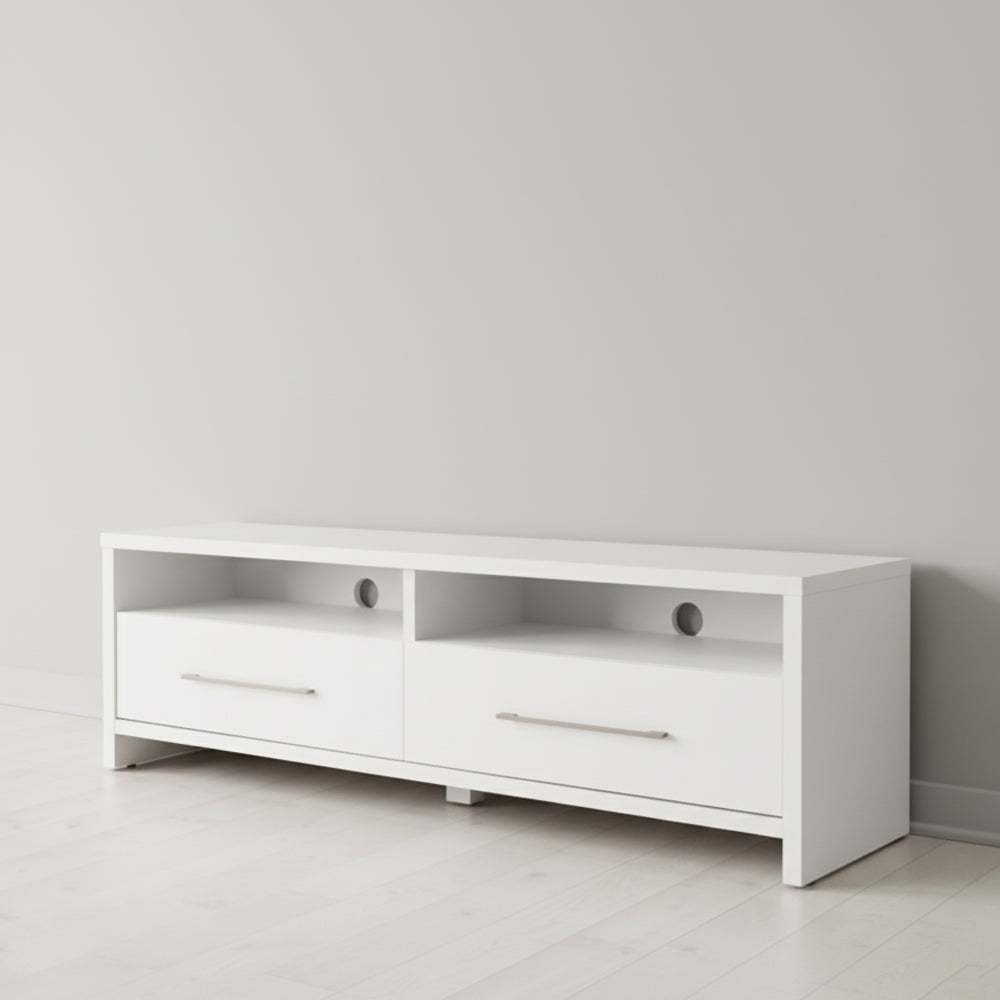 طاولة تلفزيون، 100 × 30 × 45 سم – أبيض – AZ30029