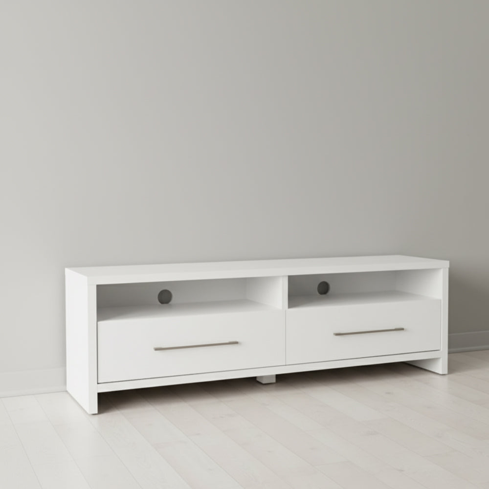 طاولة تلفزيون، 100 × 30 × 45 سم – أبيض – AZ30029