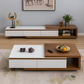 TV Table 190 × 40 × 40 cm + Coffee Table 110 × 50 × 40 cm – Brown and White – AZ3003