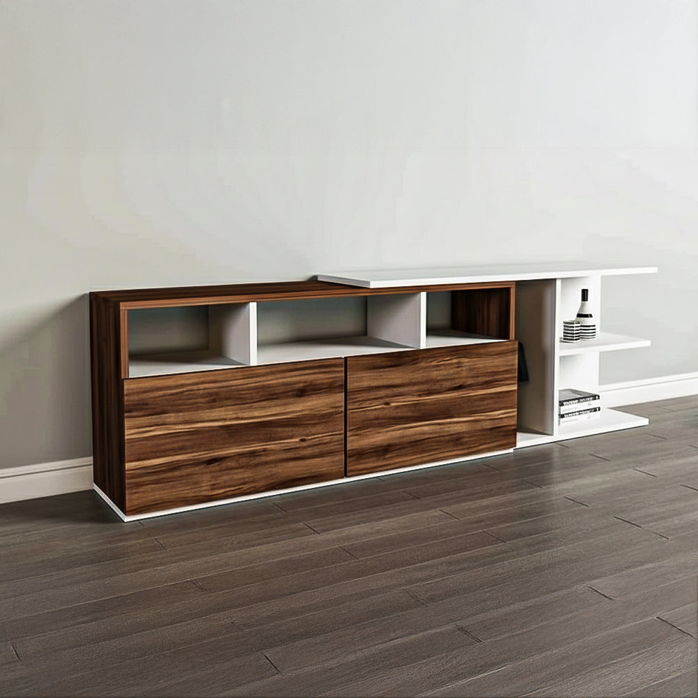 طاولة تلفزيون، 180 × 30 × 45 سم – بني وأبيض – AZ30031
