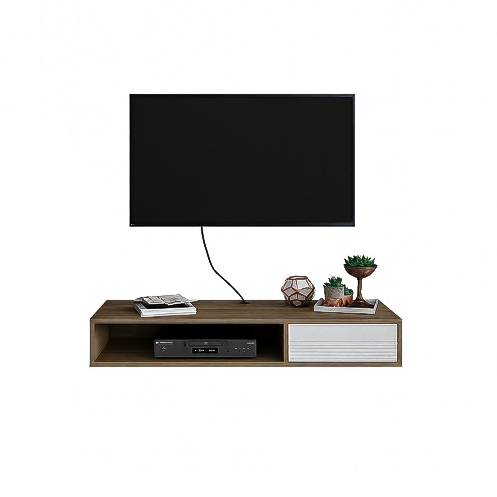 TV Table, 120 × 40 × 40 cm - Wooden and White - AZ30043