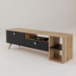 TV Table, 150 × 30 × 45 cm - Wooden and Black- AZ30044