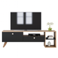 TV Table, 150 × 30 × 45 cm - Wooden and Black- AZ30044
