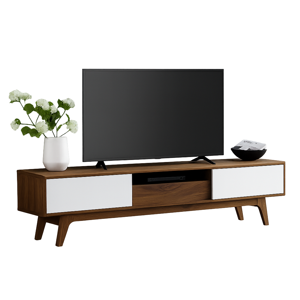 طاولة تلفزيون 180 × 30 × 45 سم – بني وأسود – AZ30052
