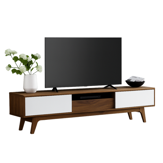 TV Table, 180 × 30 × 45 cm - Brown and Black - AZ30052