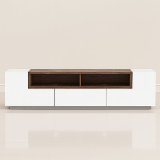 TV Table, 140 × 40 × 45 cm - White, Brown and Grey - AZ30054