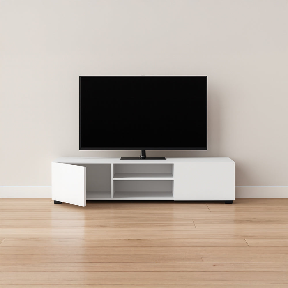 طاولة تلفزيون 180 × 30 × 55 سم – أبيض – AZ30056