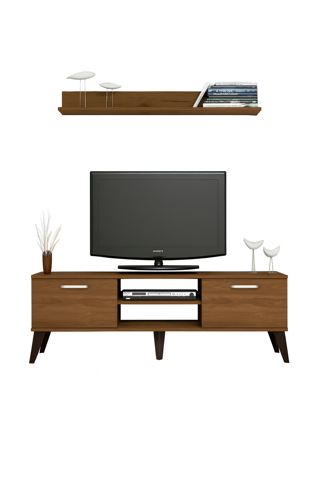 طاولة تلفزيون 150 × 35 × 52 سم – بني – AZ30058