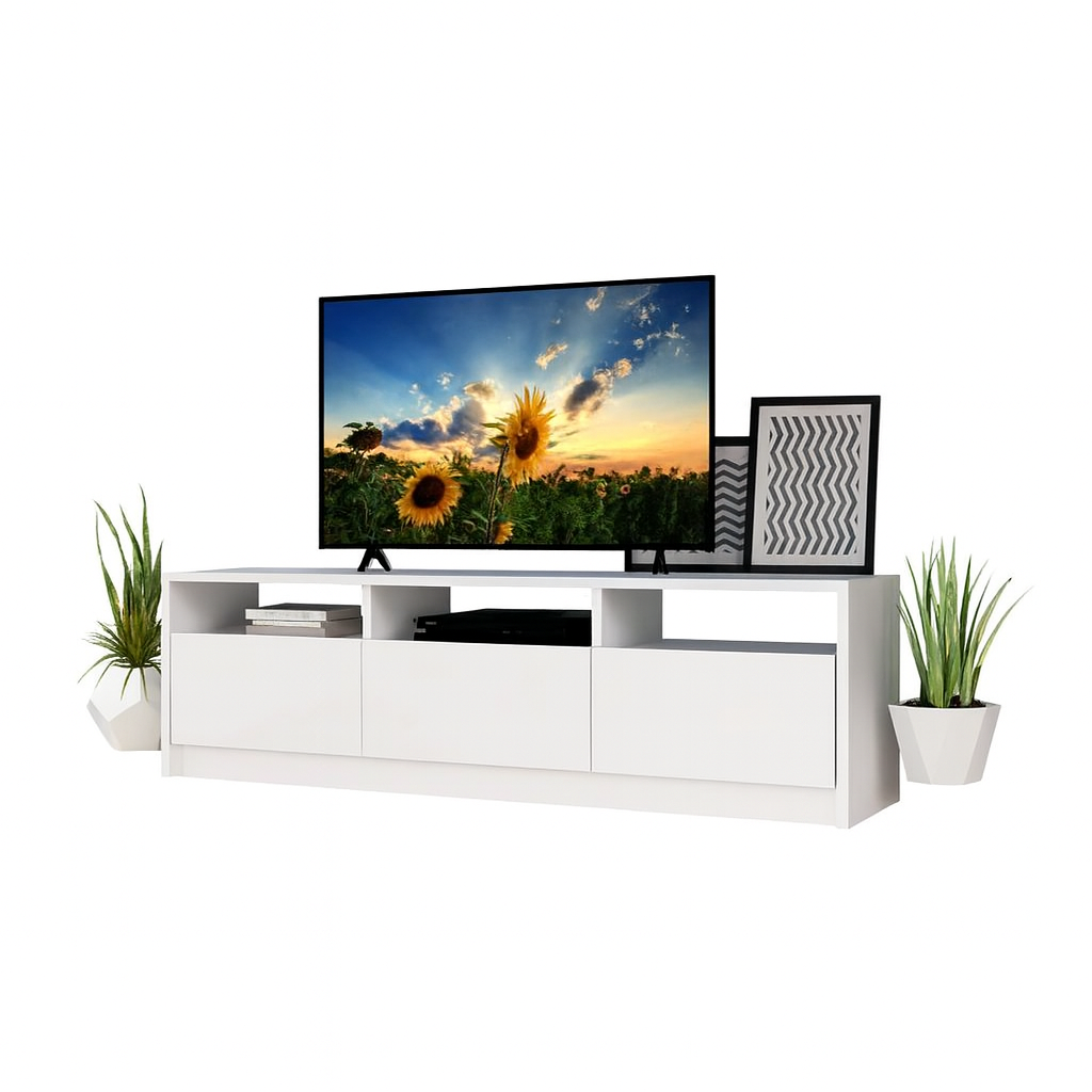 طاولة تلفزيون، 160 × 30 × 45 سم - أبيض - AZ30063