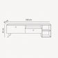 TV Table, 150 × 35 × 45 cm - Black and Wooden - AZ30077