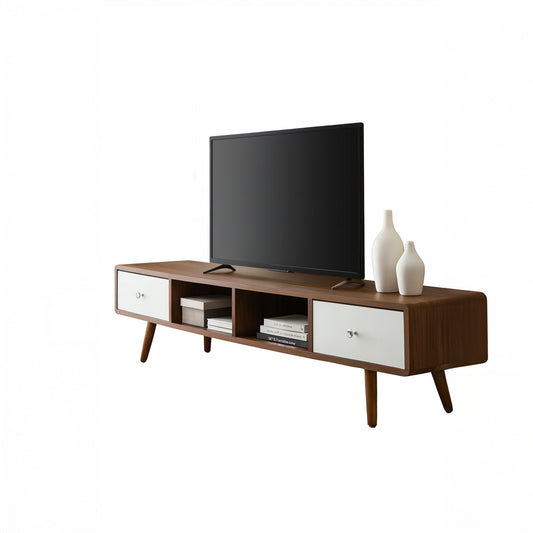 TV Table, 160 × 40 × 45 cm - Brown and White - AZ30018