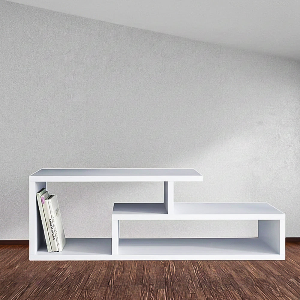 طاولة تلفزيون، 120 × 30 × 45 سم – أبيض – AZ30026