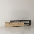 طاولة تلفزيون، 220 × 35 × 45 سم – خشبي ورمادي – AZ30027
