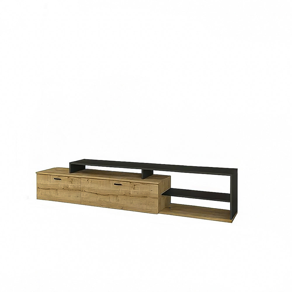 طاولة تلفزيون، 220 × 35 × 45 سم – خشبي ورمادي – AZ30027
