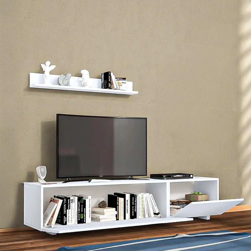 طاولة تلفزيون، 180 × 30 × 40 سم – أبيض – AZ30028
