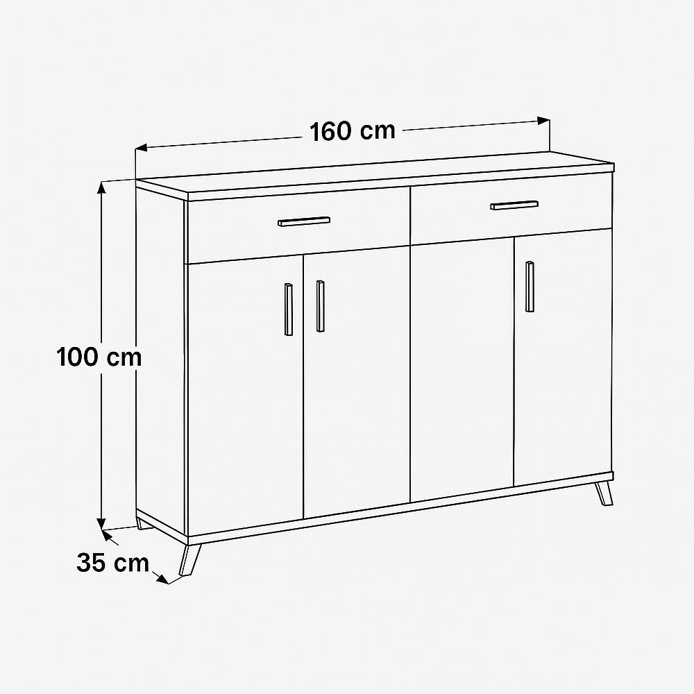 جزامة، 160 × 35 × 100 سم - بيج وأبيض - AZ4001