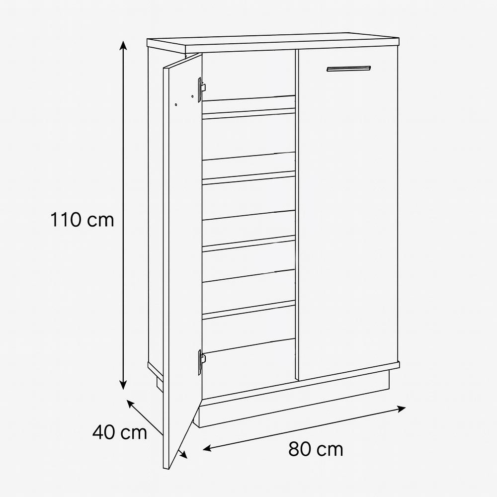 جزامة، 80 × 40 × 110 سم - بني وأبيض - AZ40011









