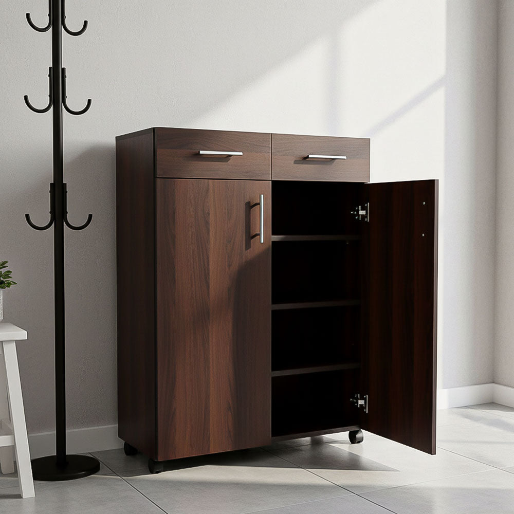Shoe Cabinet, 80 × 33 × 100 cm - Brown - AZ40014