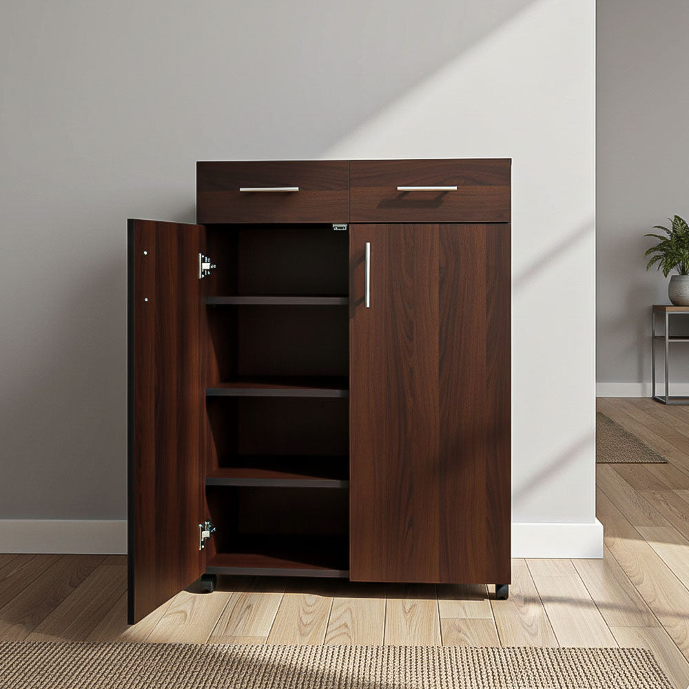 Shoe Cabinet, 80 × 33 × 100 cm - Brown - AZ40014