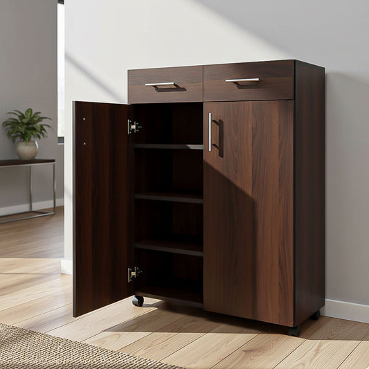 Shoe Cabinet, 80 × 33 × 100 cm - Brown - AZ40014
