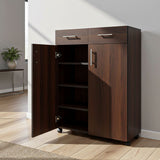 Shoe Cabinet, 80 × 33 × 100 cm - Brown - AZ40014