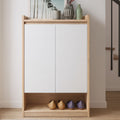 Shoe Cabinet, 80 × 35 × 100 cm - Wooden and White - AZ40020