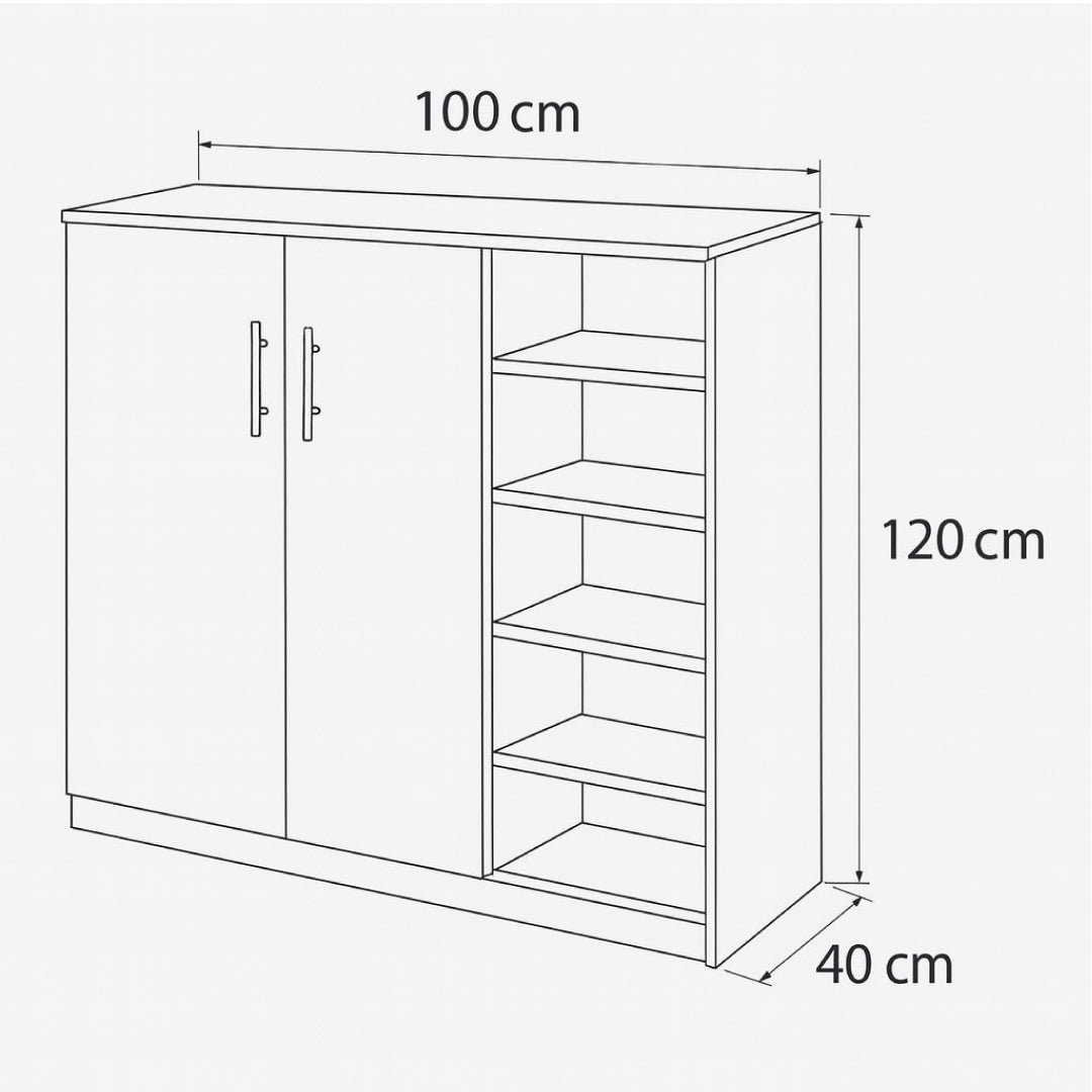 جزامة، 100 × 40 × 120 سم - أبيض - AZ40022