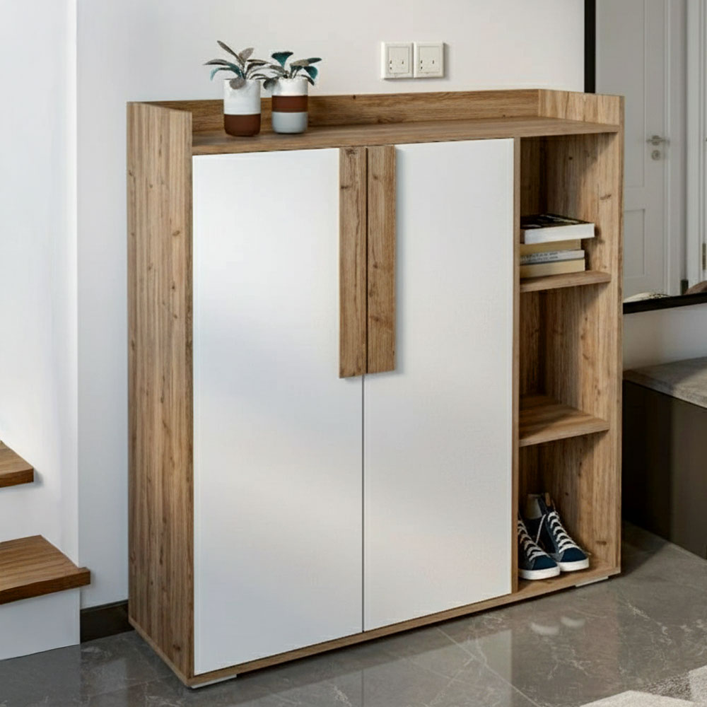 جزامة 115×40×120 سم – أبيض وخشبي – AZ40024
