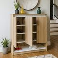 Shoe Cabinet, 90 × 38 × 96 cm - Wooden and White - AZ40027