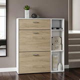 Shoe Cabinet, 80 × 40 × 105 cm - Wooden and White - AZ40028