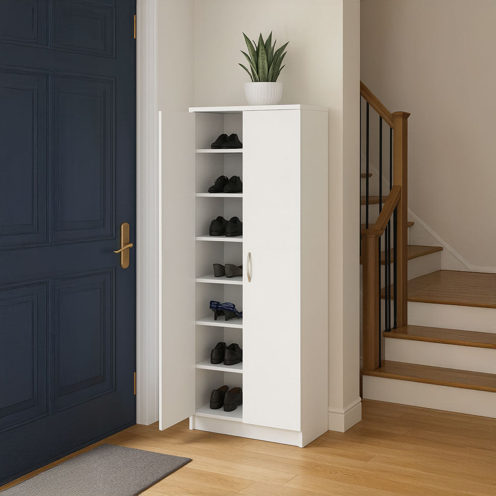 Shoe Cabinet, 70 × 30 × 160 cm - White - AZ40033