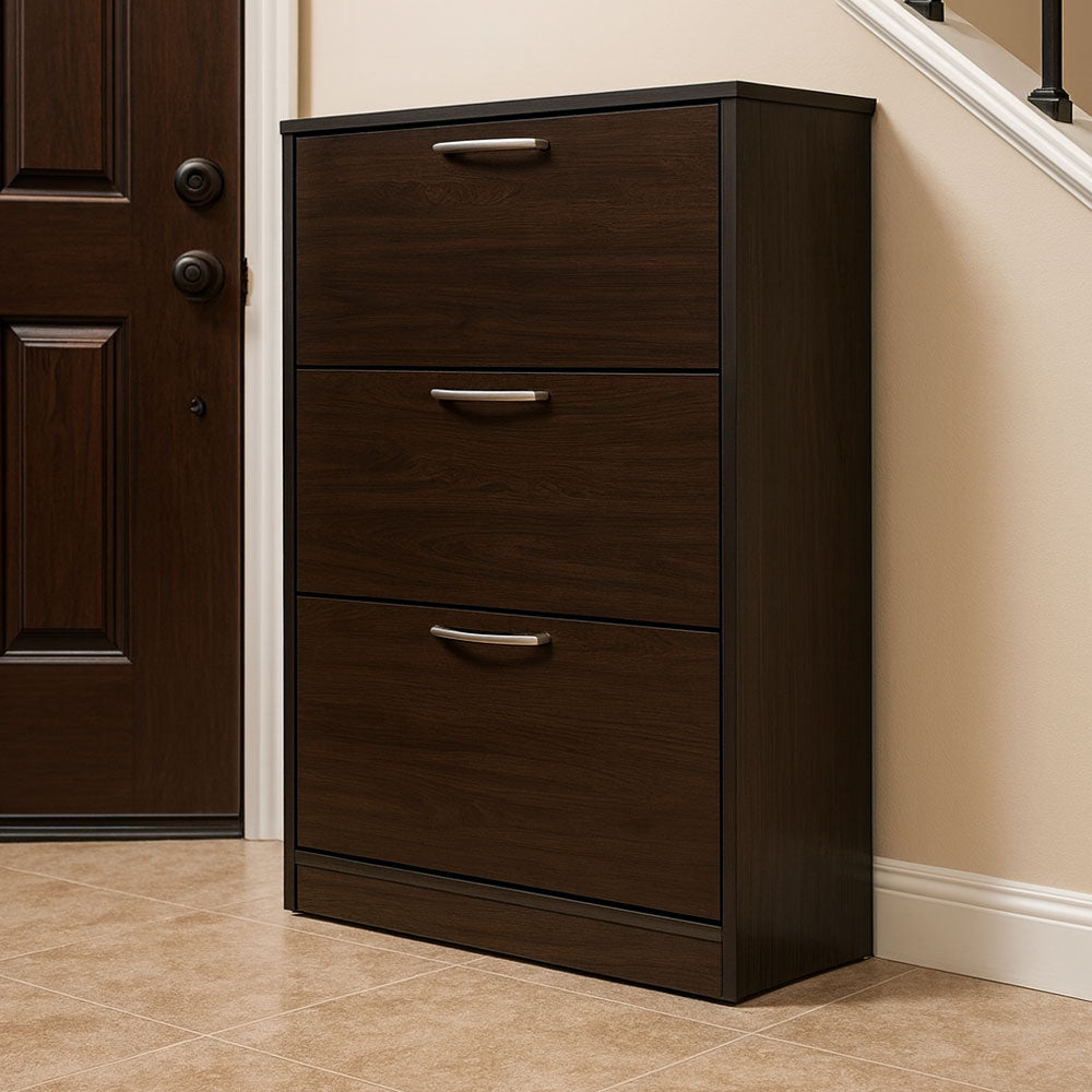 Shoe Cabinet, 70 × 35 × 110 cm - Brown - AZ40034