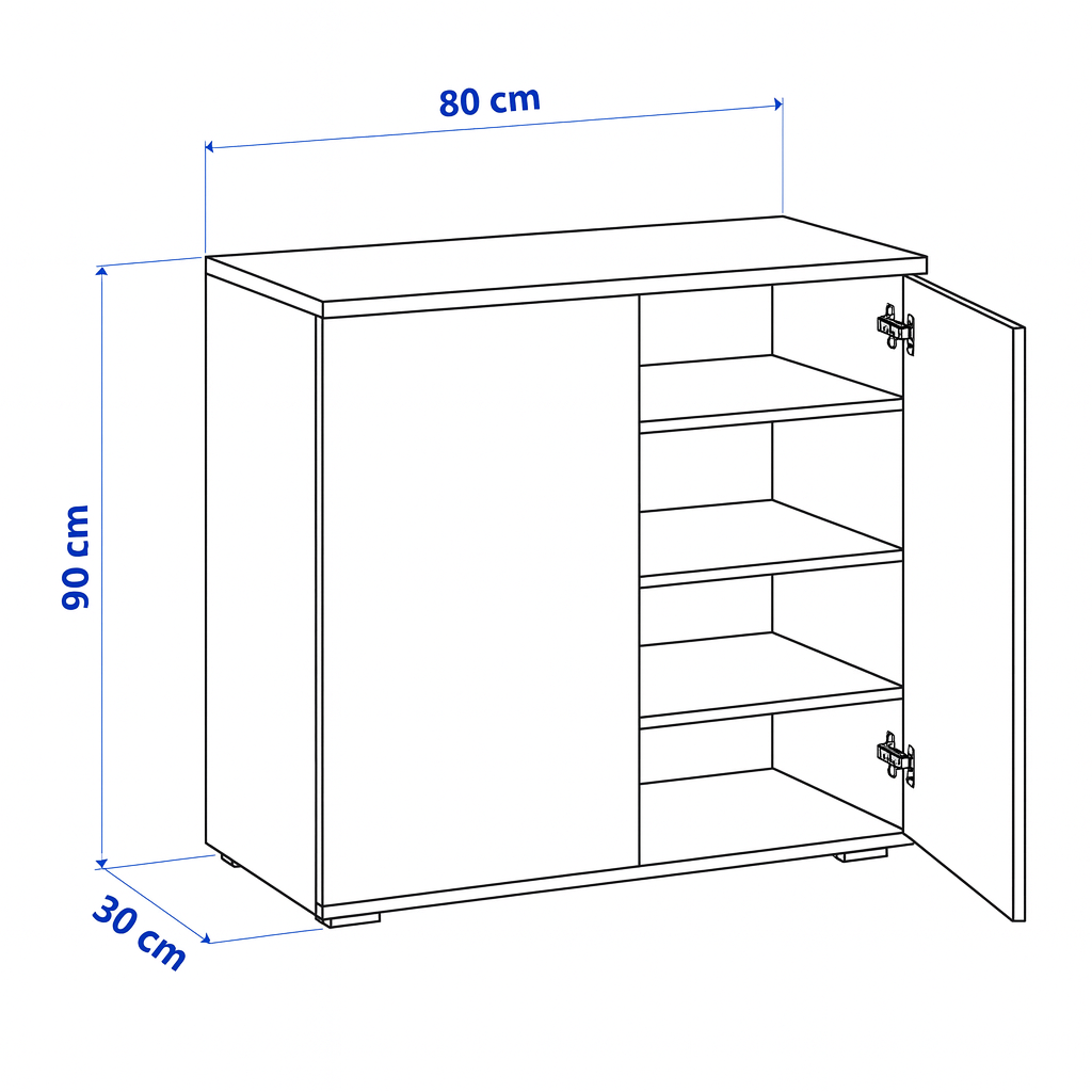 جزامة، 80 × 30 × 90 سم - أبيض - AZ4004