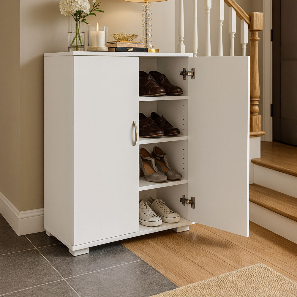 Shoe Cabinet, 80 × 30 × 90 cm -  white  - AZ4004