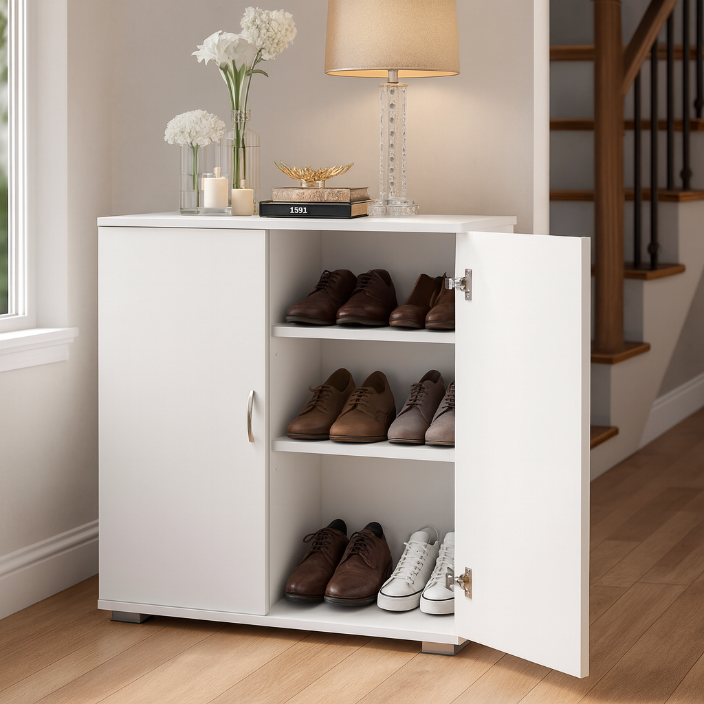 Shoe Cabinet, 80 × 30 × 90 cm -  white  - AZ4004