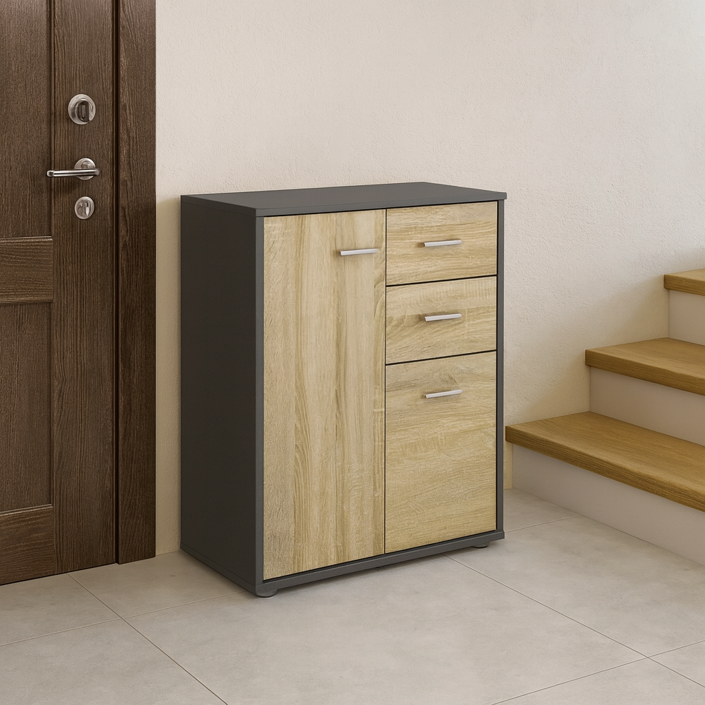 جزامة 80×40×105 سم – خشبي ورمادي – AZ40041