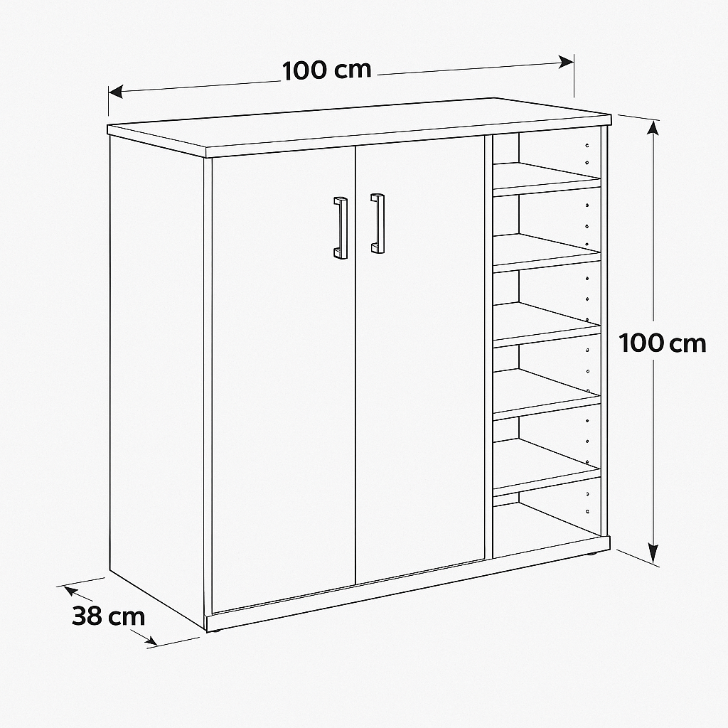 جزامة، 100 × 38 × 100 سم - أبيض - AZ4005