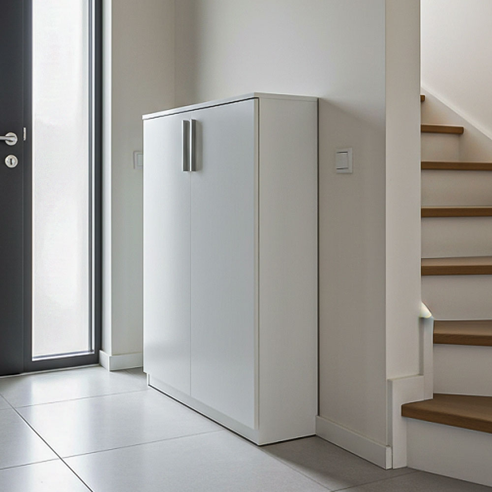 Shoe Cabinet, 60 × 38 × 110 cm - White - AZ40055