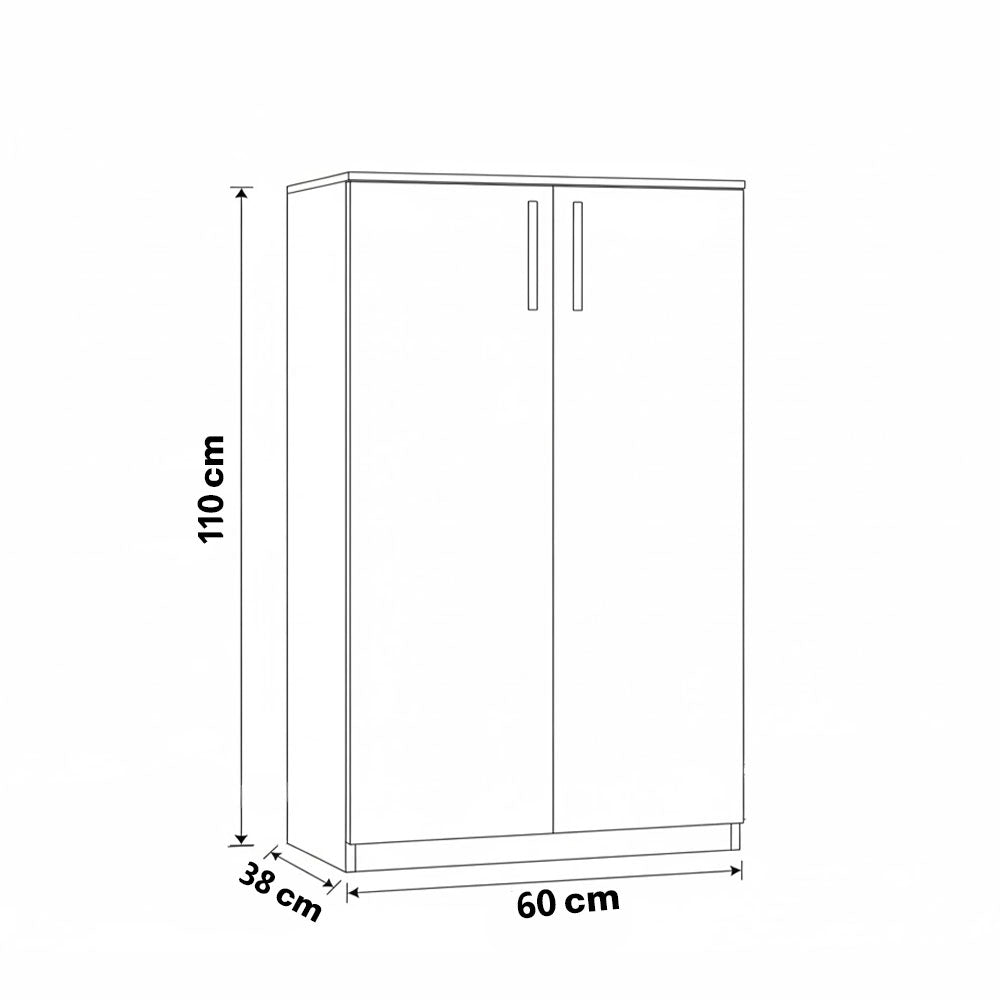Shoe Cabinet, 60 × 38 × 110 cm - White - AZ40055