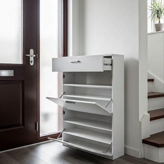 Shoe Cabinet, 120 × 35 × 90 cm - White - AZ40057